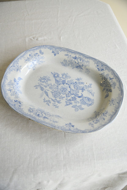 19th Century Blue and White Transferware Meat Platter