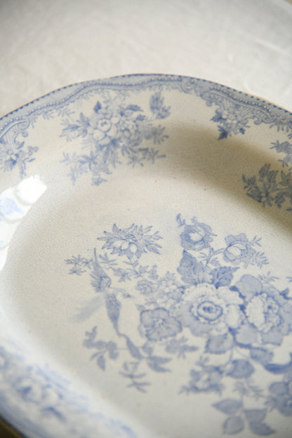 19th Century Blue and White Transferware Meat Platter