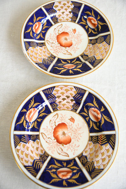 Pair of 19th Century Hand Painted Imari Style Plates