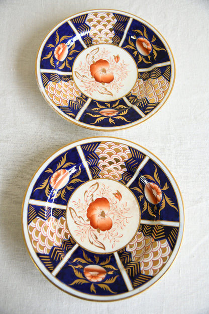 Pair of 19th Century Hand Painted Imari Style Plates