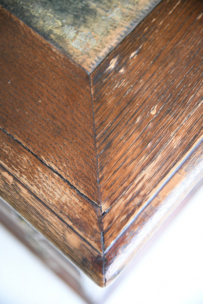 Large Victorian Oak Pedestal Desk