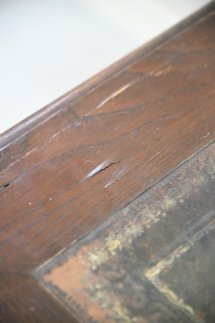 Large Victorian Oak Pedestal Desk