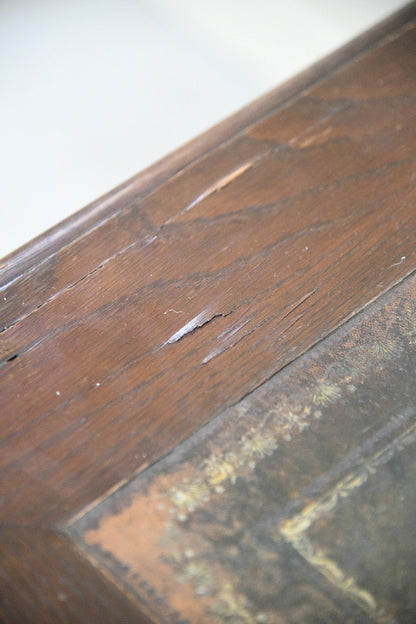 Large Victorian Oak Pedestal Desk