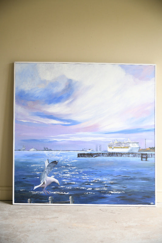 Large Southampton Water Seascape Painting