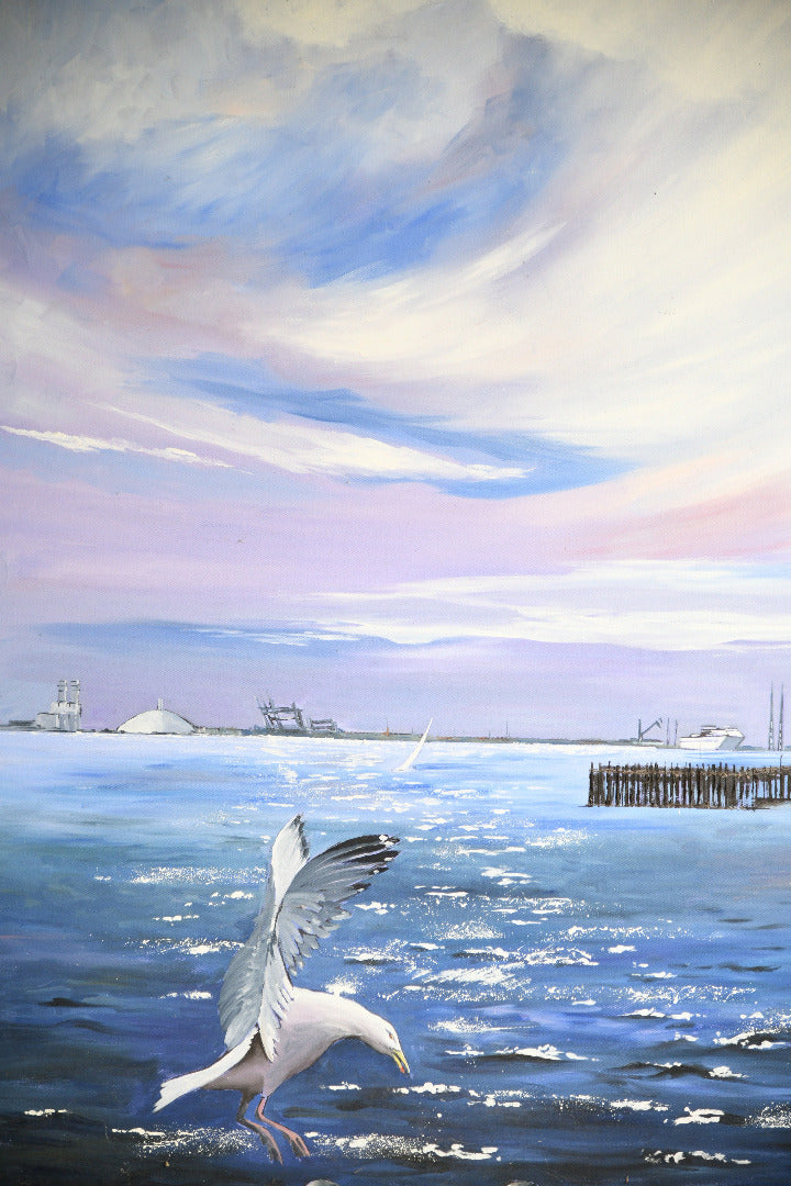 Large Southampton Water Seascape Painting