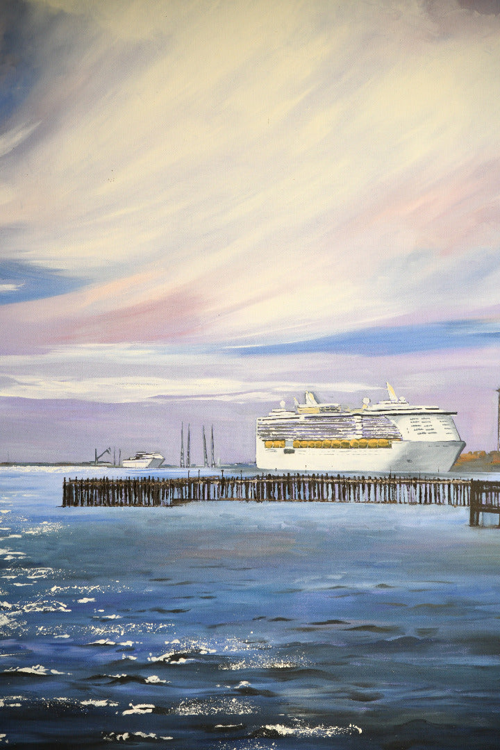 Large Southampton Water Seascape Painting