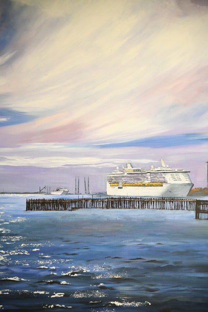 Large Southampton Water Seascape Painting