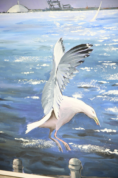 Large Southampton Water Seascape Painting