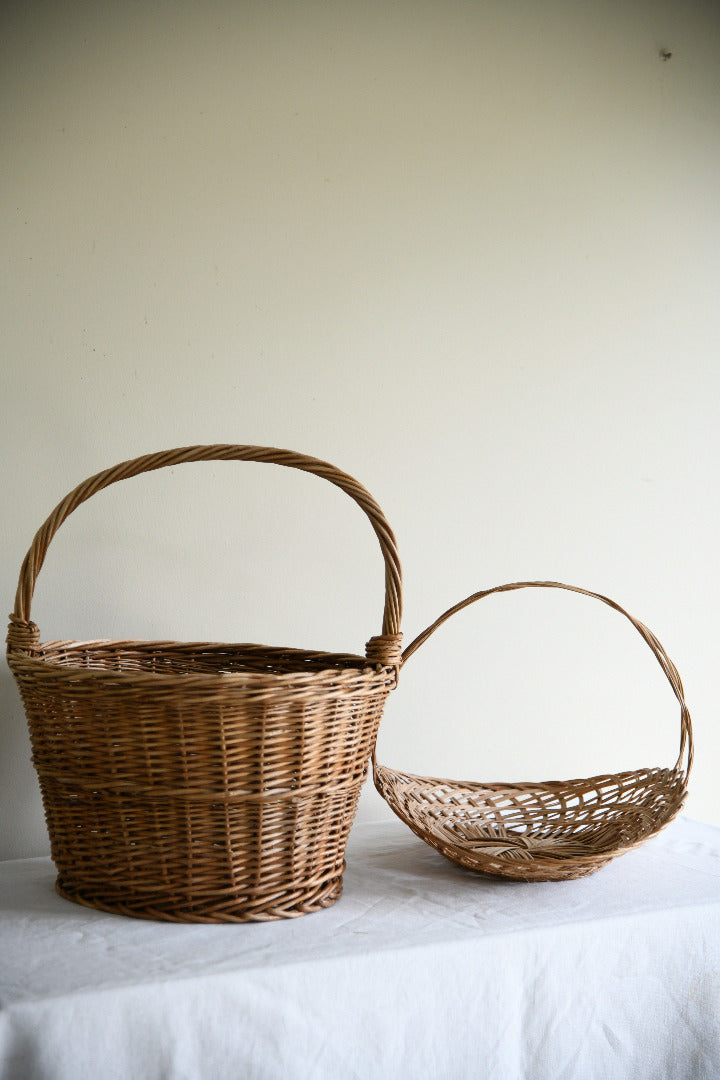 Pair of Vintage Wicker Baskets