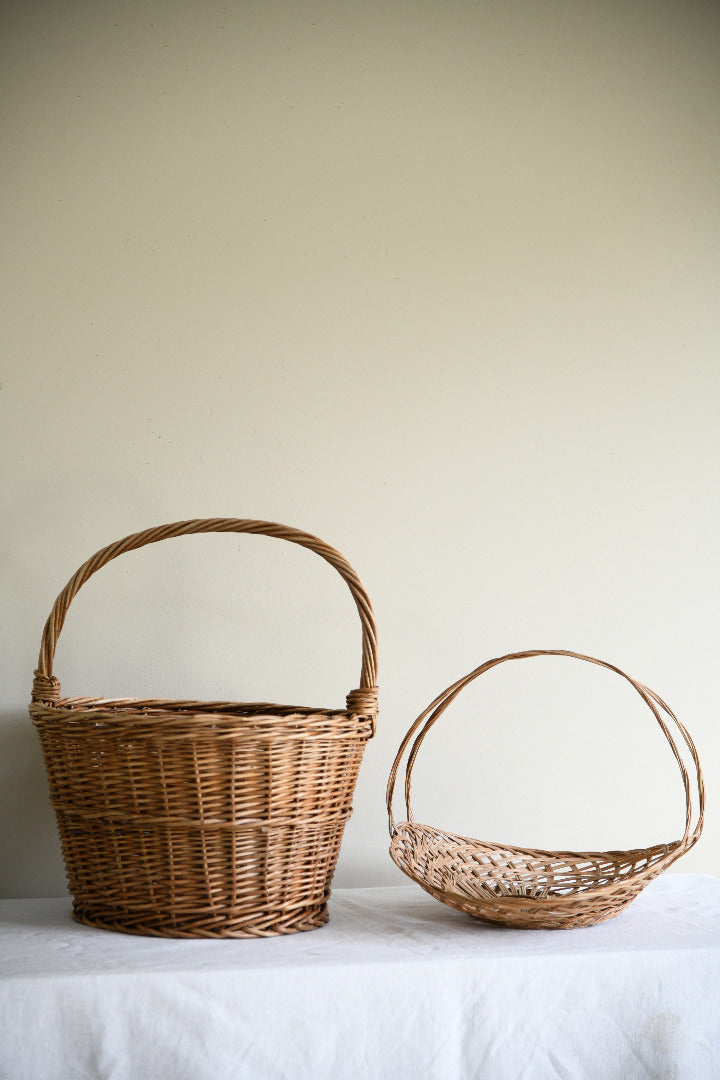 Pair of Vintage Wicker Baskets