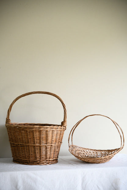 Pair of Vintage Wicker Baskets