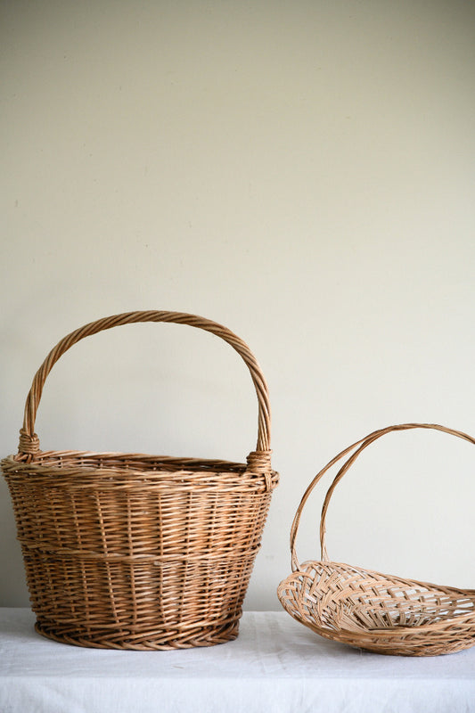 Pair of Vintage Wicker Baskets