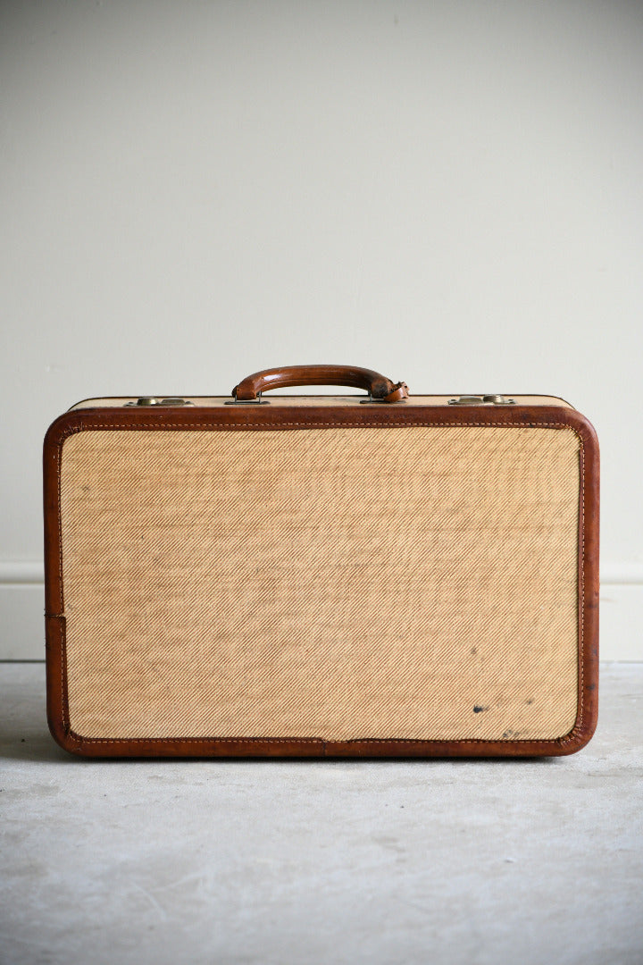 Vintage Leather Trimmed Suitcase