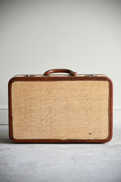 Vintage Leather Trimmed Suitcase