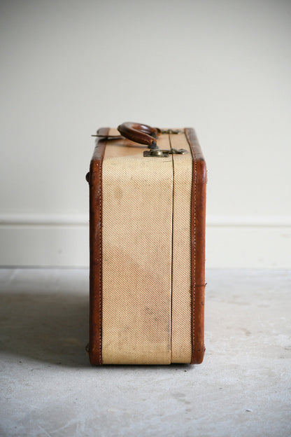 Vintage Leather Trimmed Suitcase