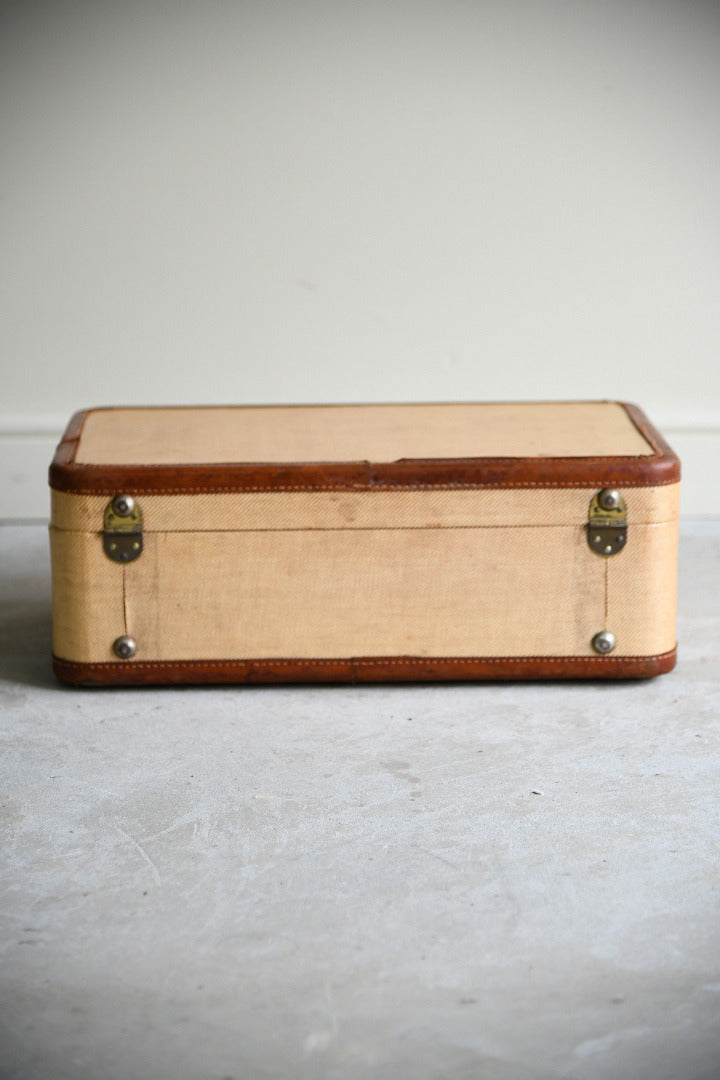 Vintage Leather Trimmed Suitcase