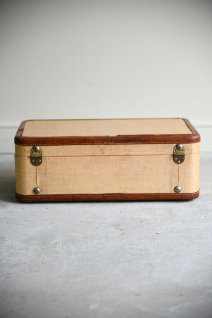 Vintage Leather Trimmed Suitcase