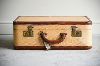 Vintage Leather Trimmed Suitcase