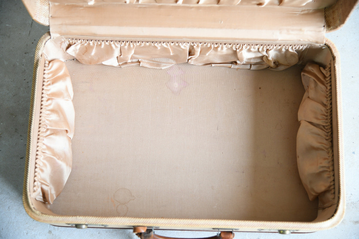 Vintage Leather Trimmed Suitcase