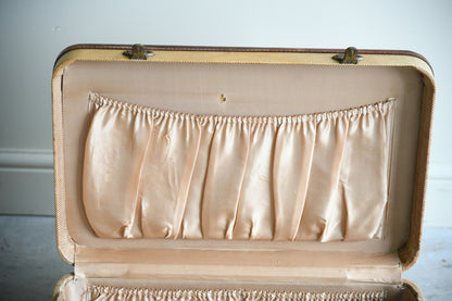 Vintage Leather Trimmed Suitcase