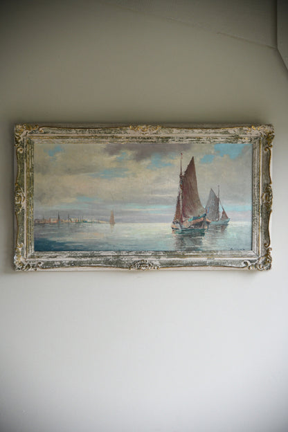 Franz Ambrasath Marine Oil Painting