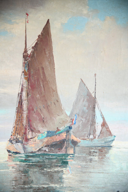 Franz Ambrasath Marine Oil Painting