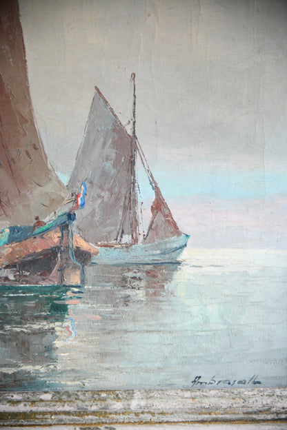 Franz Ambrasath Marine Oil Painting