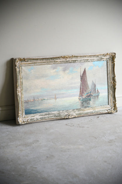 Franz Ambrasath Marine Oil Painting