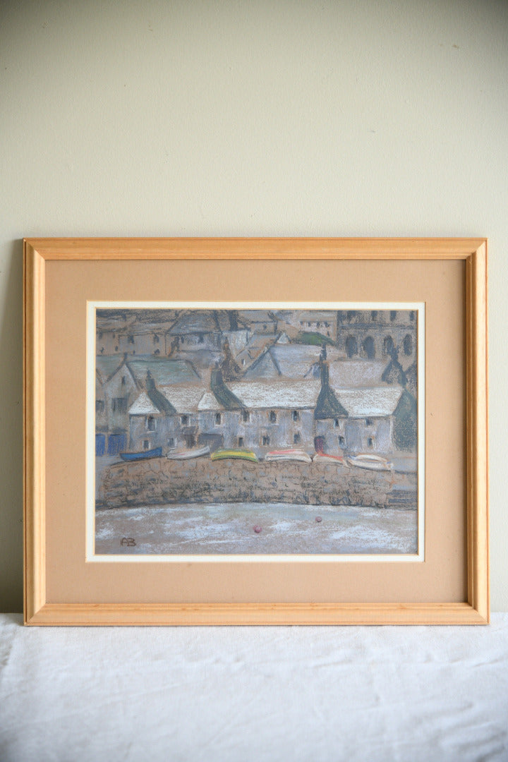 Anne Brown Mousehole Harbour Pastel