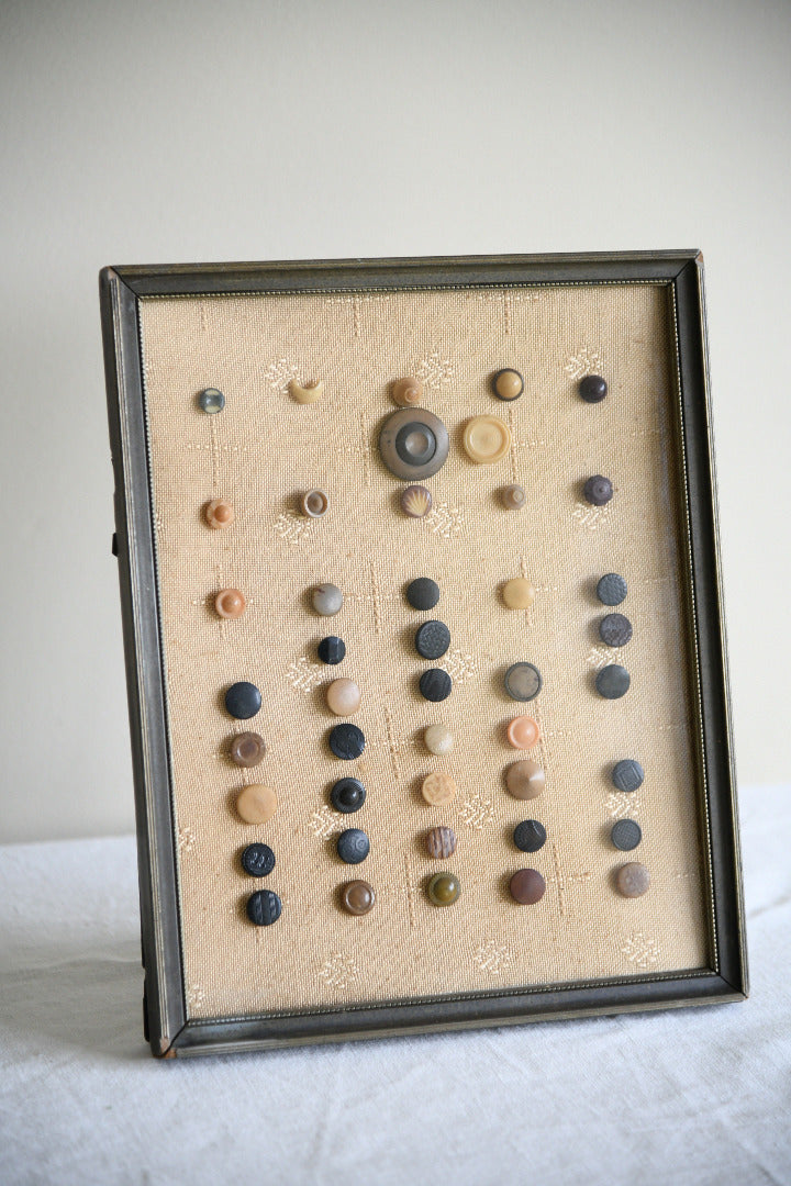 Framed Collection of Antique & Vintage Buttons