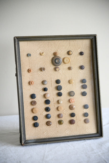 Framed Collection of Antique & Vintage Buttons