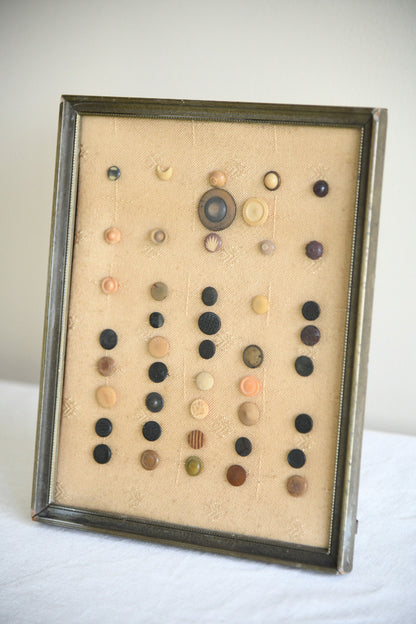 Framed Collection of Antique & Vintage Buttons