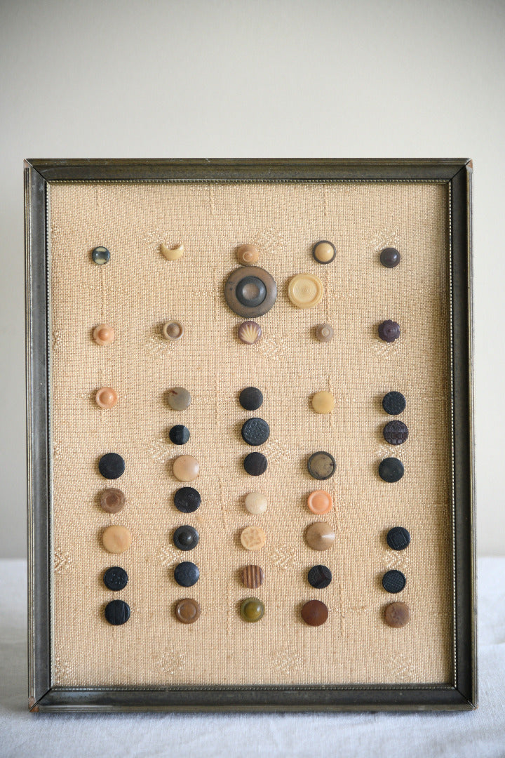 Framed Collection of Antique & Vintage Buttons