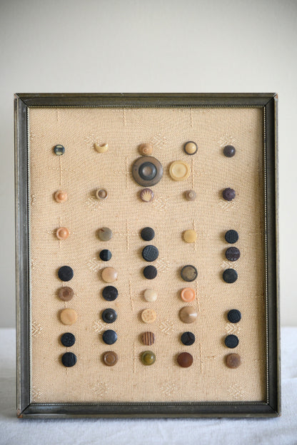 Framed Collection of Antique & Vintage Buttons