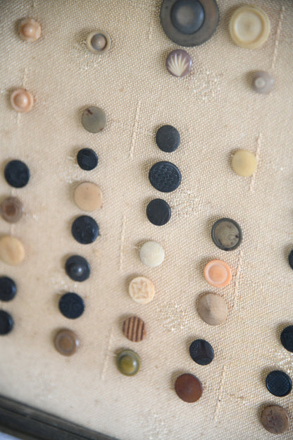 Framed Collection of Antique & Vintage Buttons