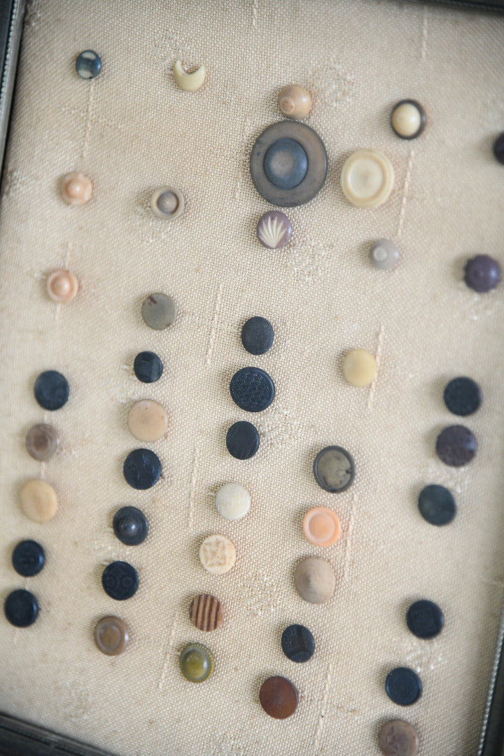Framed Collection of Antique & Vintage Buttons
