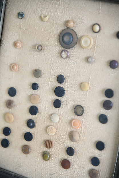 Framed Collection of Antique & Vintage Buttons
