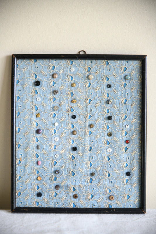Framed Collection of Antique and Vintage Buttons