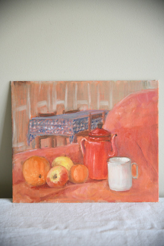 Anne Brown Red Coffee Pot Still Life Painting