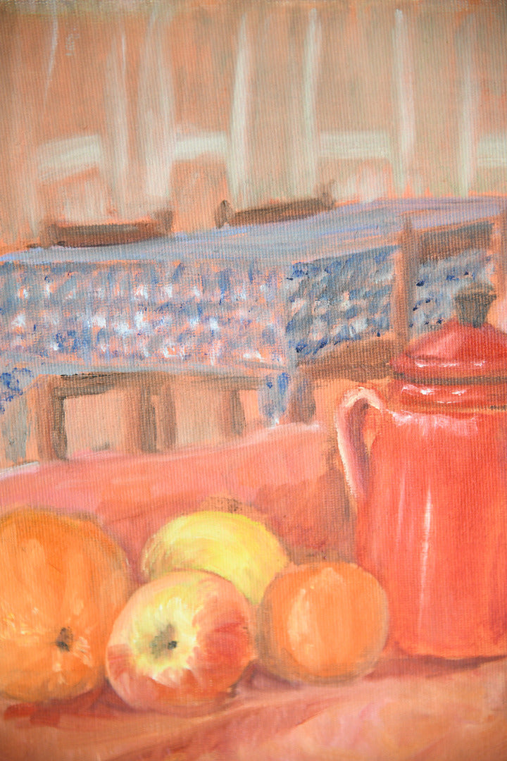 Anne Brown Red Coffee Pot Still Life Painting