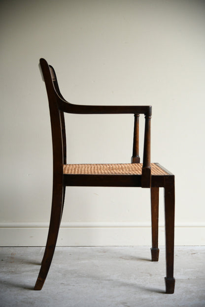 Antique Regency Style Stained Beech Caned Chair