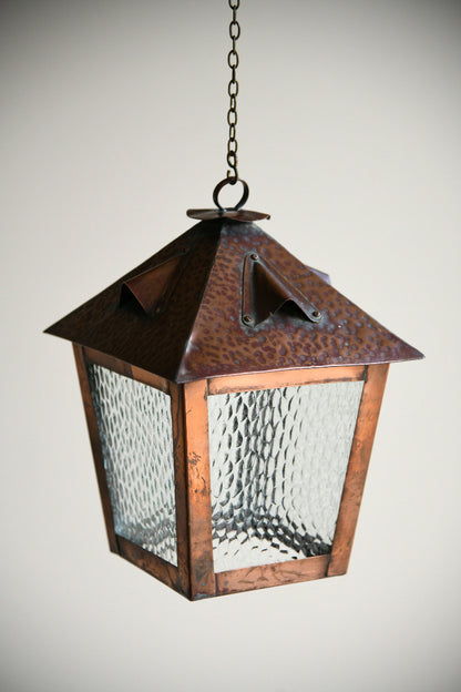 Antique Arts and Crafts Copper Porch Lantern