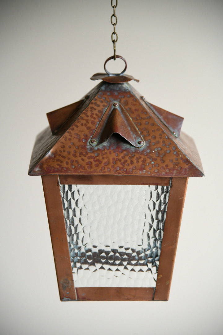 Antique Arts and Crafts Copper Porch Lantern