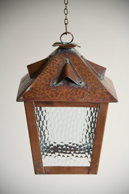 Antique Arts and Crafts Copper Porch Lantern