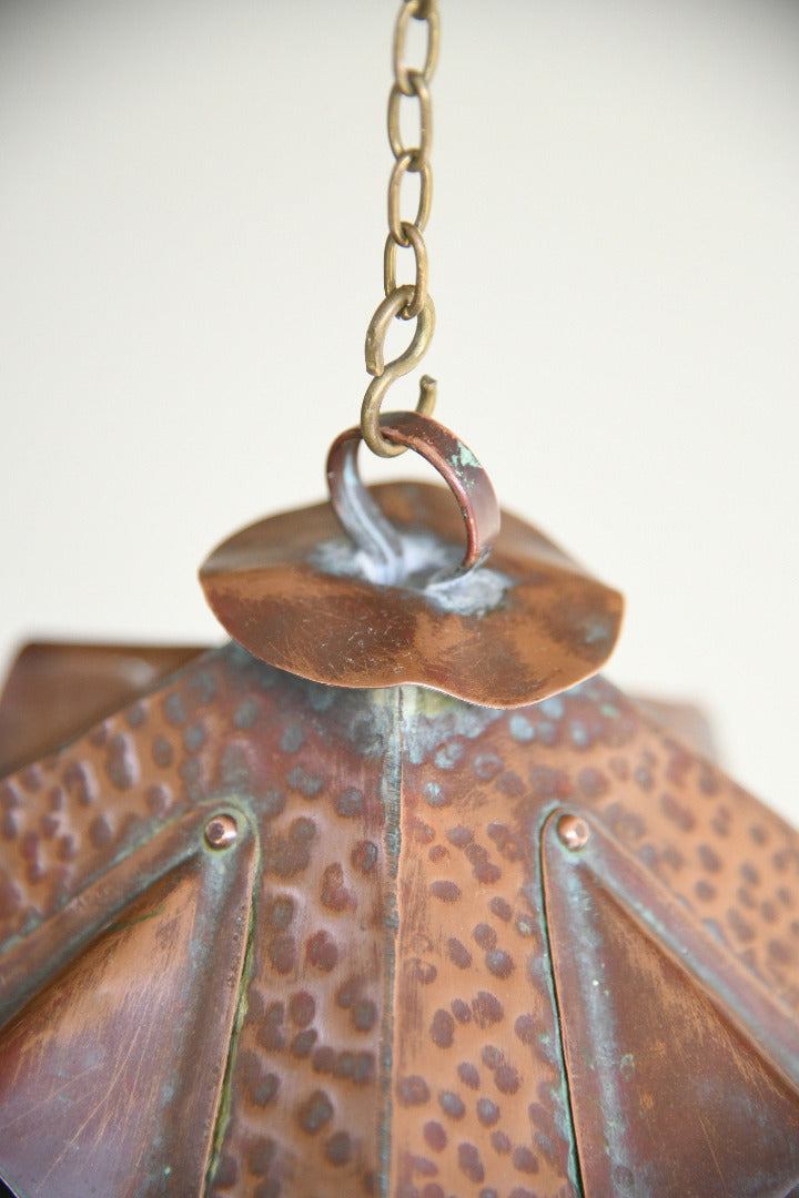Antique Arts and Crafts Copper Porch Lantern