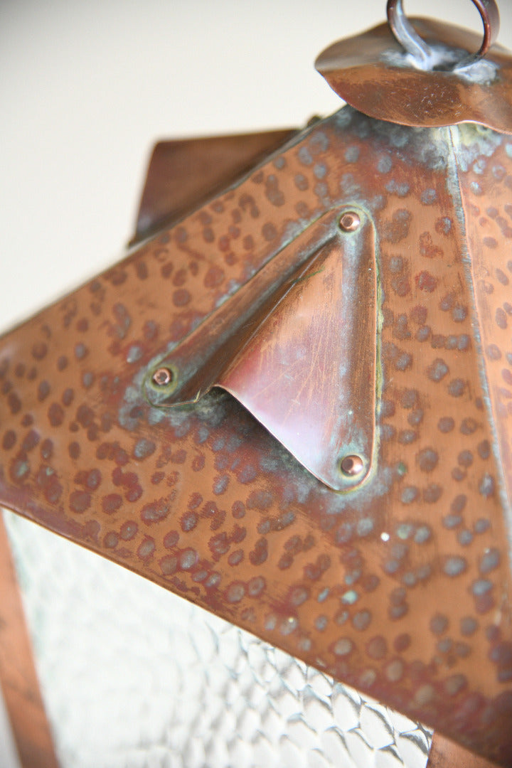 Antique Arts and Crafts Copper Porch Lantern