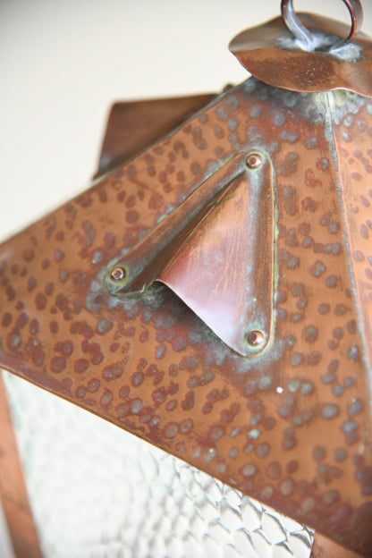 Antique Arts and Crafts Copper Porch Lantern