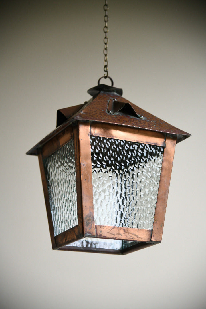 Antique Arts and Crafts Copper Porch Lantern