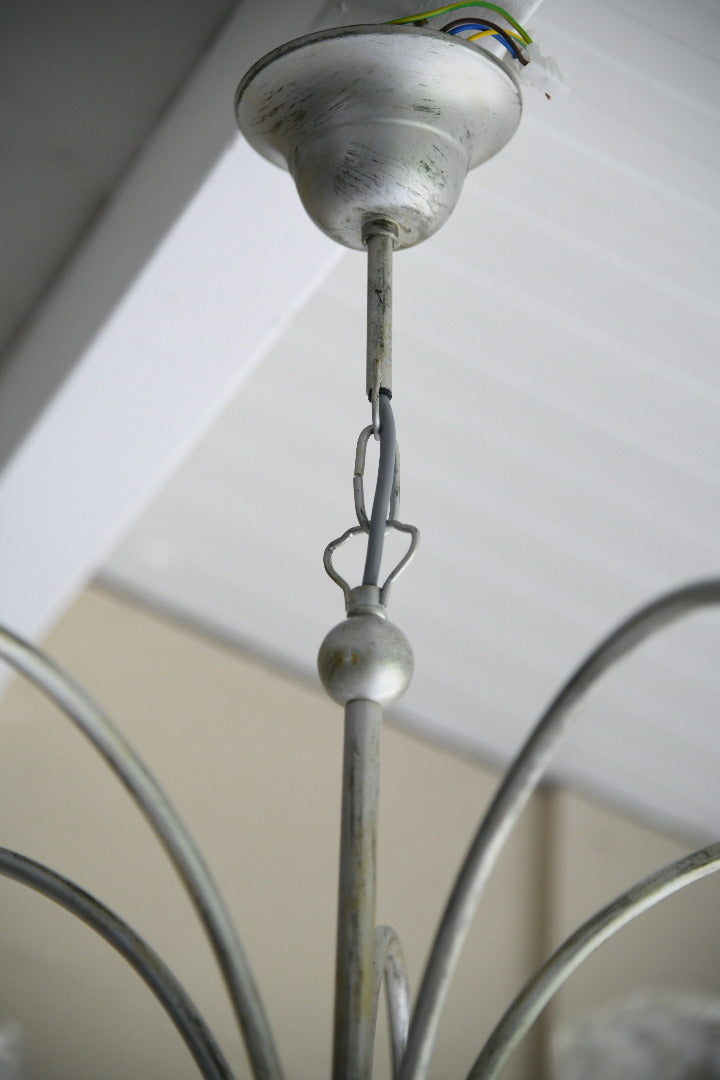 Late 20th Century Five Arm Glass Ceiling Chandelier