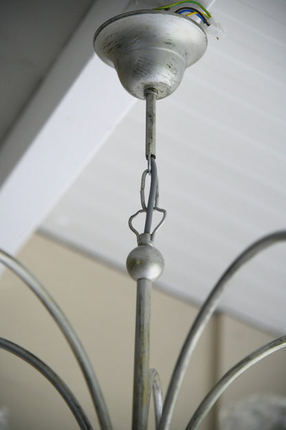 Late 20th Century Five Arm Glass Ceiling Chandelier